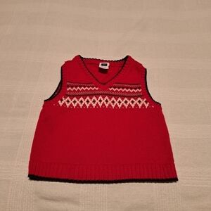 Janie and Jack boys 0-3 months red sweater vest